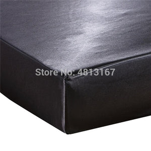 Super Soft Silky Satin Fitted Sheet Mattress Cover Deep Pocket Pillowcases Bed Sheet Set Wrinkle, Fade, Stain Resistant